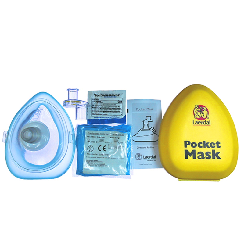 Laerdal Pocket Mask with Glove & Wipe in Yellow Hard Case