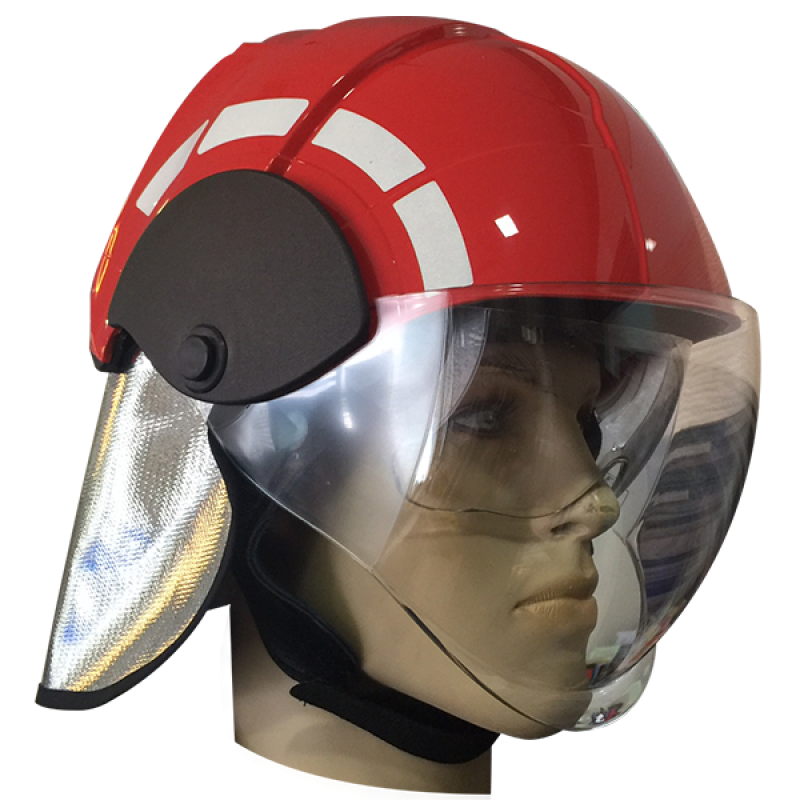 Fireman Helmet c/w Neck Cover and Visor